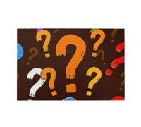 Gros Plan sur Une Multitude de Points d'interrogation. Puzzle de 1000 pièces en Bois pour Adultes.