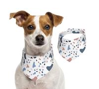 Gros Points colorés sur Fond Blanc,Bandanas pour Chien, écharpe en Coton, Bavoirs réglables pour Animaux de Compagnie,S