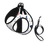 Gros Points colorés sur Fond Blanc,Harnais pour Animaux de Compagnie, Harnais réfléchissant réglable pour Chien,M