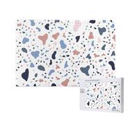 Gros Points colorés sur Fond Blanc,Puzzle Familial en Bois de 1 000 pièces pour Adultes et Adolescents, décoration d'intérieur