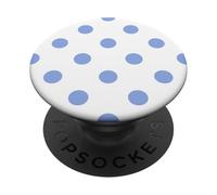 Gros Pois esthétiques à Pois Blancs et Bleu Clair PopSockets PopGrip Adhésif