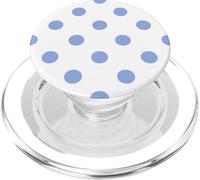 Gros Pois esthétiques à Pois Blancs et Bleu Clair PopSockets PopGrip pour MagSafe