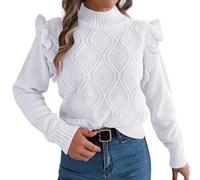 Gros Pull en Laine Femme sans Maille Pulls Poncho Cotelé Mérinos Tuniques Thermique Streetwear Carrée du Mademoiselle Volant Running Tartan Moumoute Peau Americain Loup