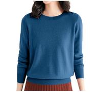 Gros Pull Femme Hiver Bien Chaud, Pull Femme Automne, Chandail Elegant Coupe Classique Col Bas À Manches Longues Hauts Lâche Casual Confortable Rétro Pullover Nouveaux Tricoté Décontracté