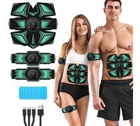 GROSBEAK Stimulateur de Muscles électrique pour Les abdominaux, Les Bras et la Taille - pour Homme et Femme - 8 Modes d’électrostimulation Musculaire - Rechargeable - Doux pour la Peau (Vert)