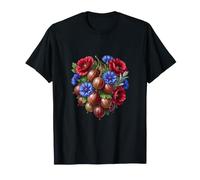 Groseilles à maquereau avec Coquelicots et bleuets T-Shirt