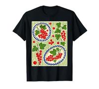 Groseilles Rouges Vintage Motif Assiettes Bleues T-Shirt Graphique avec Valeur
