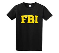 Grossbull FBI Federal Bureau of Investigation Print Unisex T-Shirts Men Tee Cotton Tops Black Shirt S