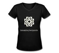 Grossbull FK Rock Pop Band Breaking Benjamin V Neck T Shirt for Women Black Small