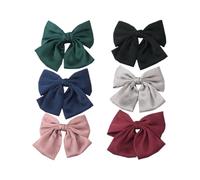 Grosse Barrette Nœud pour Cheveux, Lot de 6, en Tissu, Élégante | Queue de Cheval et Tresses, Usage Quotidien ou Photos, Accessoire Réutilisable, Style Beau et Raffiné