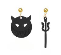Grosse Boucle D'Oreille Femme Wickedly Halloween Boucles d'oreilles asymétriques avec breloque fourchette pour la saison Boucle Doreille Enfant Fille (A, 2. 5X2CM)