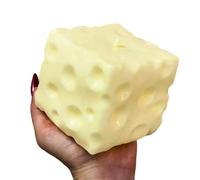 Grosse Boule Anti-Stress au Fromage, Bloc de Compression à montée Lente, Jouet Doux à Jaune pour Adultes, Cube de Fromage façonnant à Presser pour Adultes, promenades en Voiture à Domicile