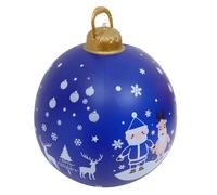 Grosse Boule de Noël Gonflable Bleue en PVC pour Jardin Extérieur | Décoration Festive, Surface Imperméable, Inflation Rapide, Rangement Compact, pour Ambiance de Fête et Cour