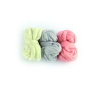 Grosse Laine À Tisser 3 Pelotes Blanc Gris Corail