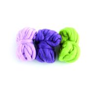Grosse Laine À Tisser 3 Pelotes Mauve Violet Vert