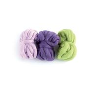 Grosse laine à tisser 3 Pelotes Mauve Violet Vert