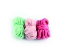 Grosse Laine À Tisser 3 Pelotes Rose Et Menthe