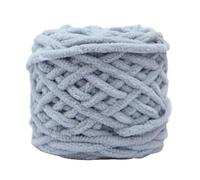 Grosse Laine Boule de fil à rayures glacées, 100g/bricolage, épais, bâton simple brin, écharpe tissée la main, pantoufles et sac tricoté, 50m, doux chaud(21 light gray)