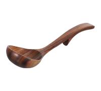 Grosse Louche à Soupe en Bois D'acacia avec Manche Long et Crochet | Design Élégant avec Tête Large et Bol Profond, Surface Lisse et Grain , pour Chefs à Domicile