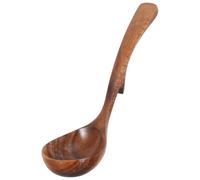 Grosse Louche en Bois D’acacia à Long Manche avec Crochet Arrière | Bol Profond et Large, Surface Lisse, Résistante aux Taches, pour Sauces, Casseroles, la Cuisine Quotidienne et Service