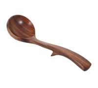 Grosse Louche en Bois D'acacia 23cm avec Crochet Arrière Poignée Longue | Résistante à Chaleur, Finition Antiadhésive Naturelle, pour Ragoûts Cuisine Maison