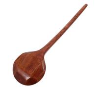 Grosse Louche Japonaise à Long Manche en Bois, pour Soupe et Ramen | Capacité Généreuse, Manche Ergonomique, Style Minimaliste Brun, Usage Maison et Table, Cuillère Asiatique