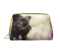 Große Make-up-Tasche, Leder-Kosmetiktasche, Reise-Toilettenartikel-Organizer, Make-up-Tasche, Affenpinscher Lawn Chiens Noirs Monkey Terrier