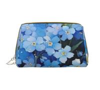 Große Make-up-Tasche, Leder-Kosmetiktasche, Reise-Toilettenartikel-Organizer, Make-up-Tasche, Aquarelle Ne m'oubliez Pas Les Fleurs