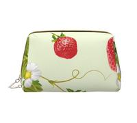 Große Make-up-Tasche, Leder-Kosmetiktasche, Reise-Toilettenartikel-Organizer, Make-up-Tasche, Belle Fraise