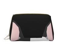 Große Make-up-Tasche, Leder-Kosmetiktasche, Reise-Toilettenartikel-Organizer, Make-up-Tasche, Bulldog français