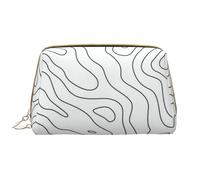 Große Make-up-Tasche, Leder-Kosmetiktasche, Reise-Toilettenartikel-Organizer, Make-up-Tasche, Carte Topographique Concept Topo Contour Nature