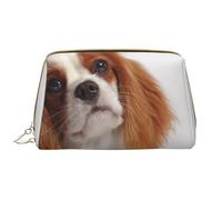 Große Make-up-Tasche, Leder-Kosmetiktasche, Reise-Toilettenartikel-Organizer, Make-up-Tasche, Cavalier Roi Charles Spaniel