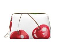 Große Make-up-Tasche, Leder-Kosmetiktasche, Reise-Toilettenartikel-Organizer, Make-up-Tasche, Cerise Mignonne imprimée