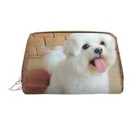 Große Make-up-Tasche, Leder-Kosmetiktasche, Reise-Toilettenartikel-Organizer, Make-up-Tasche, Chien Maltais