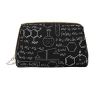 Große Make-up-Tasche, Leder-Kosmetiktasche, Reise-Toilettenartikel-Organizer, Make-up-Tasche, Chimie des Sciences abstraites