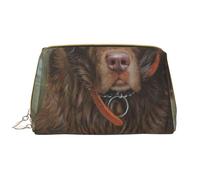 Große Make-up-Tasche, Leder-Kosmetiktasche, Reise-Toilettenartikel-Organizer, Make-up-Tasche, Chocolat de Laboratoire pour Chiens du Labrador