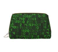 Große Make-up-Tasche, Leder-Kosmetiktasche, Reise-Toilettenartikel-Organizer, Make-up-Tasche, Code Informatique décimal Vert du Programmeur
