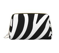 Große Make-up-Tasche, Leder-Kosmetiktasche, Reise-Toilettenartikel-Organizer, Make-up-Tasche, Conception à Rayures zébrées