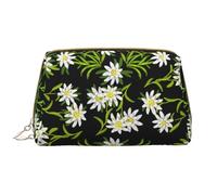 Große Make-up-Tasche, Leder-Kosmetiktasche, Reise-Toilettenartikel-Organizer, Make-up-Tasche, Edelweiss Alpin Suisse Floral