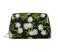 Große Make-up-Tasche, Leder-Kosmetiktasche, Reise-Toilettenartikel-Organizer, Make-up-Tasche, Edelweiss Alpin Suisse Floral