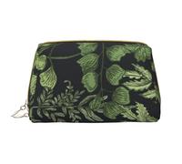 Große Make-up-Tasche, Leder-Kosmetiktasche, Reise-Toilettenartikel-Organizer, Make-up-Tasche, Feuilles Botaniques