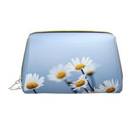 Große Make-up-Tasche, Leder-Kosmetiktasche, Reise-Toilettenartikel-Organizer, Make-up-Tasche, Fleur Blanche Nature