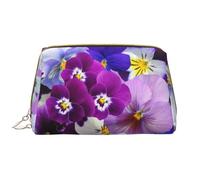 Große Make-up-Tasche, Leder-Kosmetiktasche, Reise-Toilettenartikel-Organizer, Make-up-Tasche, Fleur Mauve