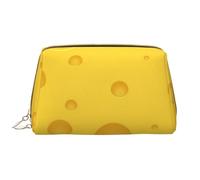 Große Make-up-Tasche, Leder-Kosmetiktasche, Reise-Toilettenartikel-Organizer, Make-up-Tasche, Fromage Jaune
