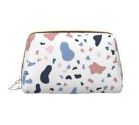 Große Make-up-Tasche, Leder-Kosmetiktasche, Reise-Toilettenartikel-Organizer, Make-up-Tasche, Gros Points colorés sur Fond Blanc