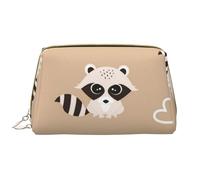 Große Make-up-Tasche, Leder-Kosmetiktasche, Reise-Toilettenartikel-Organizer, Make-up-Tasche, Impression Animale Mignonne de Raton Laveur