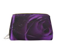 Große Make-up-Tasche, Leder-Kosmetiktasche, Reise-Toilettenartikel-Organizer, Make-up-Tasche, Imprimé Rose Pourpre
