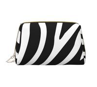 Große Make-up-Tasche, Leder-Kosmetiktasche, Reise-Toilettenartikel-Organizer, Make-up-Tasche, Imprimé Zèbre Imprimer