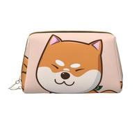 Große Make-up-Tasche, Leder-Kosmetiktasche, Reise-Toilettenartikel-Organizer, Make-up-Tasche, Kawaii Mignon Shiba Inu