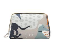 Große Make-up-Tasche, Leder-Kosmetiktasche, Reise-Toilettenartikel-Organizer, Make-up-Tasche, Lévriers Mignons